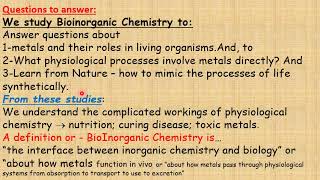 Ver2 1st lect bioinorgang Chemistry 1 10 2025 compressed [upl. by Eesdnyl780]