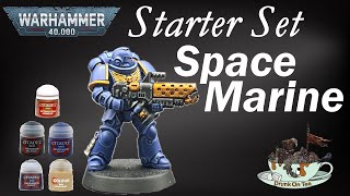 Warhammer 40K starter set  Painting a Space Marine with just 5 paints [upl. by Bodkin]