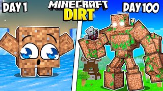 I Survived 100 Days as a DIRT GOLEM in Minecraft [upl. by Eelyrehc]