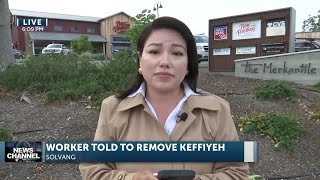 Solvang woman told keffiyeh in solidarity with Palestine is “against company policy” [upl. by Seluj]