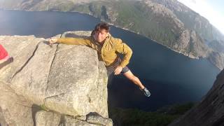 Free Hanging from Preikestolen norway Pulpit Rock Norway GOPRO [upl. by Breech]