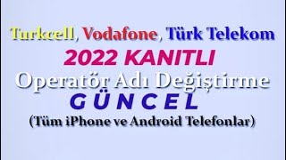 operatör ismi değiştirme iPhone Vodafone Türk Telekom Türkcell [upl. by Eitteb231]