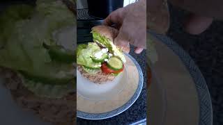 Tomato Cucumber Lettuce amp Feta Cheese With A Squirt Of Heinz Mustard Mayo On A Wholemeal Roll [upl. by Fenton]