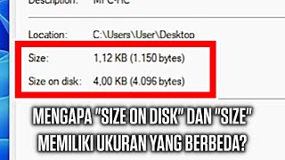 Mengapa SIZE ON DISK dengan SIZE selalu Berbeda [upl. by Wheaton]