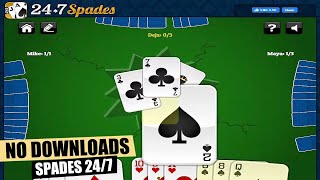 Spades 247 Free Online Card Game No Downloads [upl. by Hodges5]