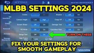 Fix your Settings for Smooth Gameplay  MLBB SETTINGS 2024 mobilelegends mlbb smooth gameplay [upl. by Attah359]