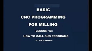 HOW TO USE AN M98 TO CALL SUB PROGRAMS ON A CNC MILL [upl. by Malo679]