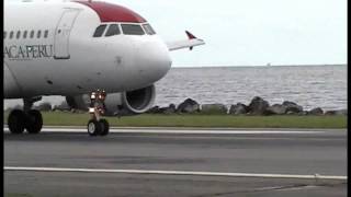 Taca a319 Landing at Roatán MHRO Honduras [upl. by Weintrob226]