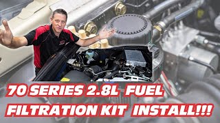 70 Series 28l 4 cylinder  Fuel Filtration kit Install  Protect your 4X4 [upl. by Nert]