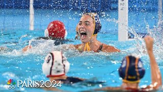 Spain turns on the jets against Team USA in womens water polo win  Paris Olympics  NBC Sports [upl. by Midis]