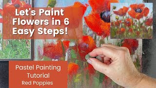 Lets Paint Flowers in 6 Easy Steps Pastel Tutorial [upl. by Ackerman]