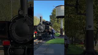 Welshpool amp Llanfair LR No10 Sir Drefaldwyn Taking Water train steamengine steamlocomotive [upl. by Chernow]