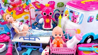 5 Minutes Satisfying with Unboxing Pinkfong Ambulance amp Doctor Playset， Pregnant Woman Toys ASMR [upl. by Ardnosal]