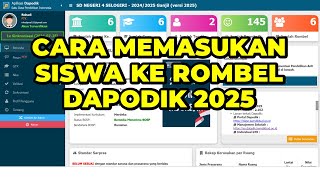 CARA MENGATASI INVALID PESERTA DIDIK BELUM MASUK ROMBEL DAN DATA ROMBEL KOSONG APLIKASI DAPODIK 2025 [upl. by Mellisa]