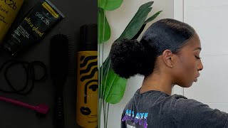 the only slick back ponytail tutorial youll ever need for thick natural hair 🤎 [upl. by Birkett627]