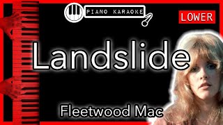 Landslide LOWER 3  Fleetwood Mac  Piano Karaoke Instrumental [upl. by Anahcra]