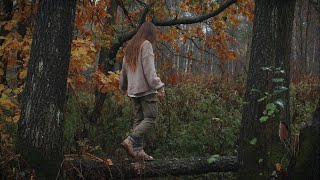 Autumn Vlog Lonely walks in the forest Fall memories Sound of rain and breath of November ASRM [upl. by Aitret]