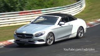 2016 MercedesBenz SClass Cabriolet Testing on the Nurburgring [upl. by Nhepets]