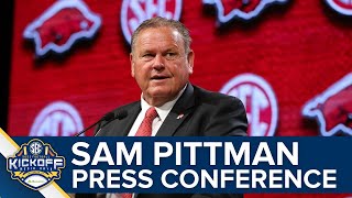 Sam Pittman full press conference at 2023 SEC Media Days [upl. by Ahsenwahs431]