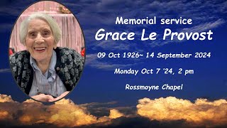 Memorial service – Grace Le Provost [upl. by Amice]