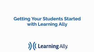 Getting Students started with Learning Allys Audiobook Solution [upl. by Reahard]