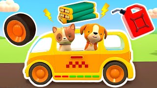 Helper cars repair the broken battery amp the retro car Full episodes amp Helper cars cartoons for kids [upl. by Aduhey]