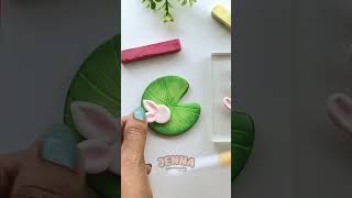 Lily pad with water 💦🌊 drops lilypad diy art clayart clay [upl. by Sixele]