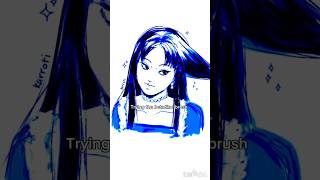 Betadine brush 💙art fypシ゚viral tomie viralvideo drawing music [upl. by Nosnarb]