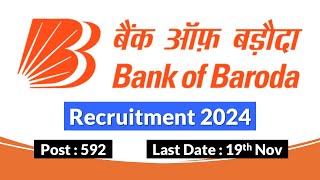 Bank Of Baroda Recruitment 2024  BOB New Vacancy 2024 Out  Full Details [upl. by Ennairb195]