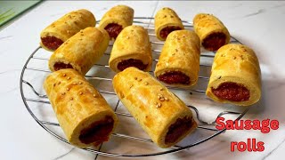 HOW TO MAKE SAUSAGE ROLLS  simple recipe [upl. by Dnalro655]