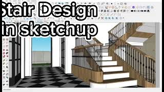 How to make Stair in Sketchup Pro 2022  Stair Design  Rendering in Lumion The Art of Stair Design [upl. by Ellecrad]