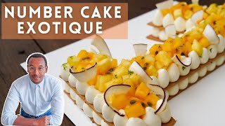 Comment faire un Number Cake aux fruits exotiques  Recette en pas à pas [upl. by Kiona189]