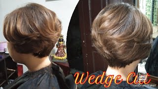 Wedge Cut  short hair style for wavy hair [upl. by Alliber]