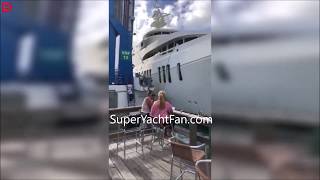 The yacht Ecstasea crashing into a bridge in St Maarten [upl. by Modnarb]