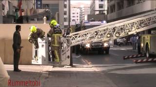 Dubai Civil Defence Drill  Command  tanker  ladder  engine amp ambulance on scene part 2 [upl. by Mchale]