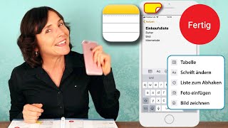 iPhone Kurs für Seniorinnen Teil 29 Notizen schreiben [upl. by Bez137]