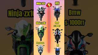 Ninja h2r 🆚 ninja zx10r 🆚 bmw s1000rr❓ shorts ytshorts youtbeshorts viral trending comparison [upl. by Nynnahs]