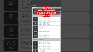 Pcso official Lotto Result 9pm draw tonight November 15 2024 Friday lottorecaptoday lottoresult [upl. by Tiffanie]