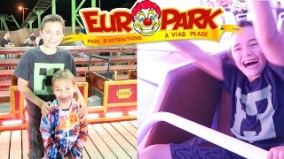 VLOG  Découverte dEUROPARK de Nuit Le Plus Grand Parc Forain Fixe de France   Partie 1 [upl. by Lamarre]