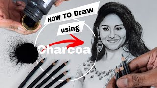 Charcoal Drawing for Beginners in Tamil  How to use charcoal pencil [upl. by Dnomder]