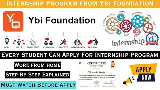 Dont Miss This  Summer Internship From Ybi Foundation  Every Student is Eligible  Apply Now [upl. by Nnylekoorb705]