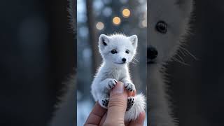 ❄️ Arctic Fox Cub in Miniature So Tiny and Fluffy 🦊 [upl. by Sauers308]