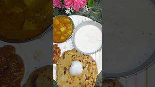 cabbage paratha tamatar ki chutney or aloo ki sabji shorts vegthali [upl. by Joliet932]