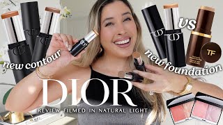 DIOR FOUNDATION STICK compared to TOM FORD FOUNDATION STICK  DIOR CONTOUR STICK REVIEW amp SWATCHES [upl. by Doley903]