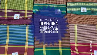 10 yards Devendra Madisar Sarees Vazhapoo and checked pattern 9yardzindiaslargestmadisar [upl. by Hardin]