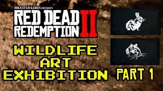 Red Dead Redemption 2  Wildlife Art Exhibition Walkthrough  Part 1 rabbit amp squirrel pelts [upl. by Llewen]