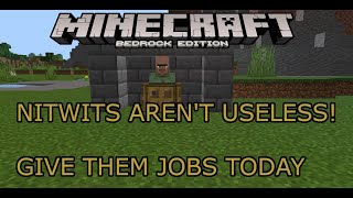 Employing Nitwits  Minecraft Bedrock WORKING 118 [upl. by Ardnod]