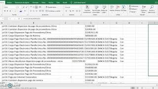 MODIFICAR EXTRACTO BANCARIO EN EXCEL PARA CONCILIACION BANCARIA [upl. by Eerrehc]