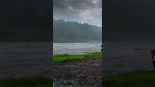 sound of flowing water relax rain sleep rainsounds heavyrainstormsounds thunder camping [upl. by Htebzile]