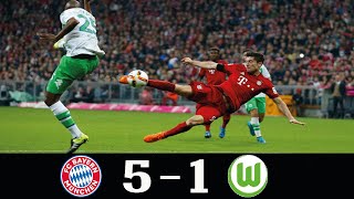 Bayern Munich 5  1 Wolfsburg Bundesliga 2015●R Lewandowski’s 5 Goals in 9 minutes●Classic Match [upl. by Renckens]